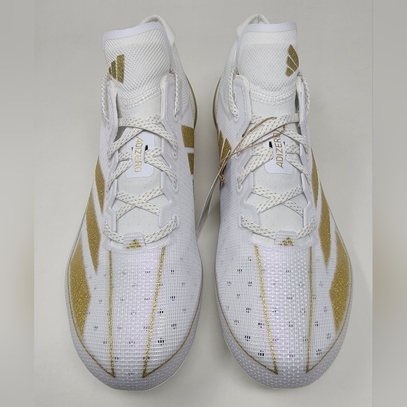 Adidas Adizero Electric Men\'s Size 8.5 White Gold Football Cleats IE4381 New main image 10